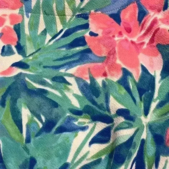 Pappagallo Tropical Floral Ruffle Sleeve Dress Size Medium - Picture 3 of 13